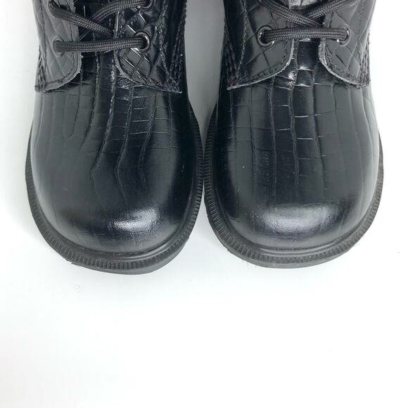 NEW Vintage Dr Martens Croc Patent Leather Knee High Square Toe Heeled Boots 7 - Picture 10 of 14